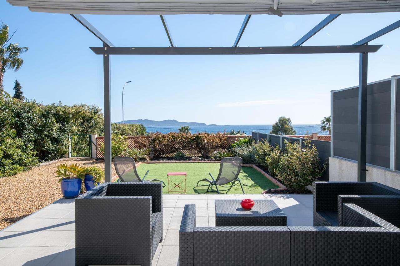 Face A La Mer Superbe Villa Terrasse Barbecue Le Pradet Carqueiranne Dış mekan fotoğraf