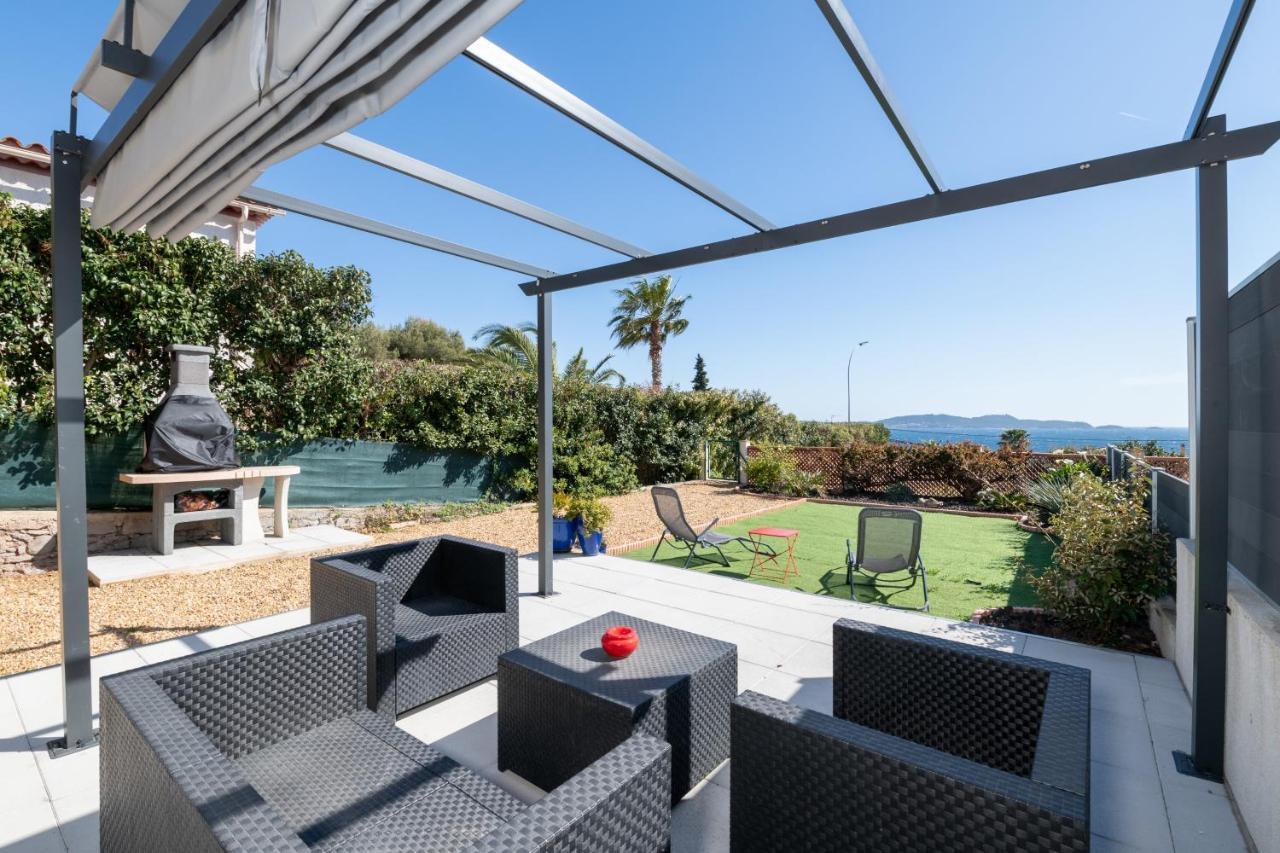Face A La Mer Superbe Villa Terrasse Barbecue Le Pradet Carqueiranne Dış mekan fotoğraf