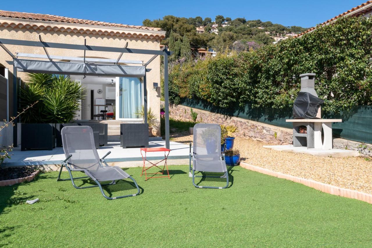Face A La Mer Superbe Villa Terrasse Barbecue Le Pradet Carqueiranne Dış mekan fotoğraf